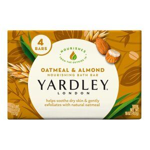 Yardley London Oatmeal and Naturally Moisturizing Bath Bar, Almond (Pack of 2)